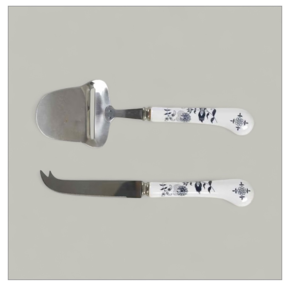 BLUE DANUBE vintage stainless cheese servers